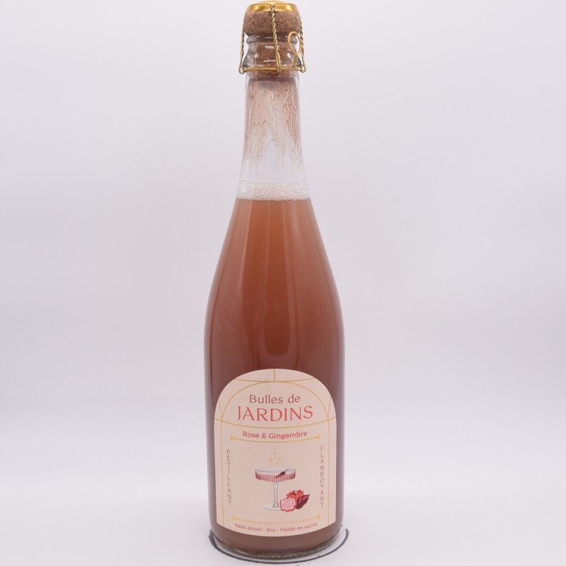 "Bulles de Jardins" bio Pétillant rose et gingembre 75cl