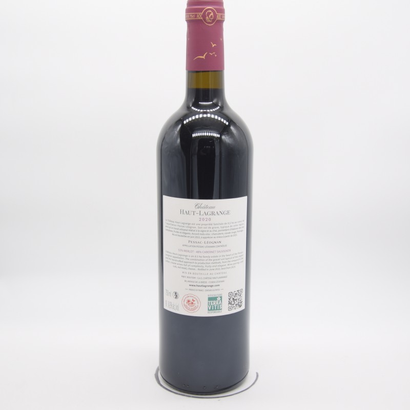 vin rouge Pessac Léognan 2020