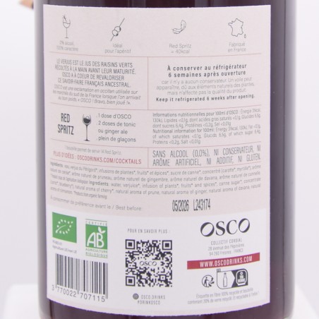 Osco "le rouge ardent" apéritif sans alcool