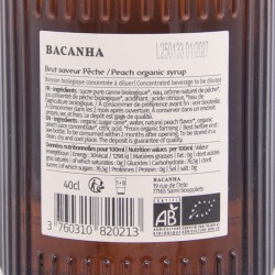 Sirop Pêche bio Bacanha