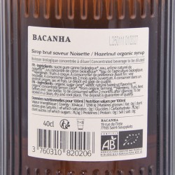 Sirop Noisette bio Bacanha