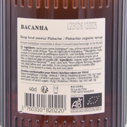 Sirop Pistache bio Bacanha
