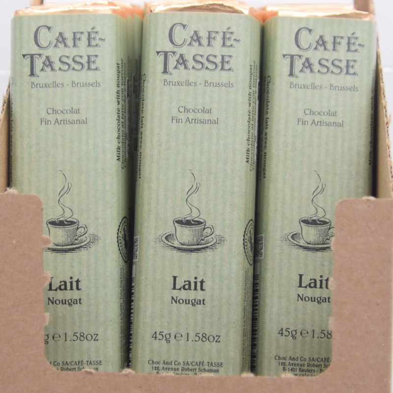 Barre chocolat lait fourré nougat