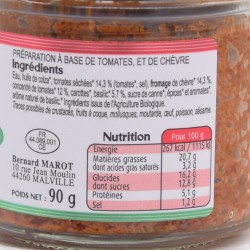 Tartinade tomates séchées chèvre et basilic bio