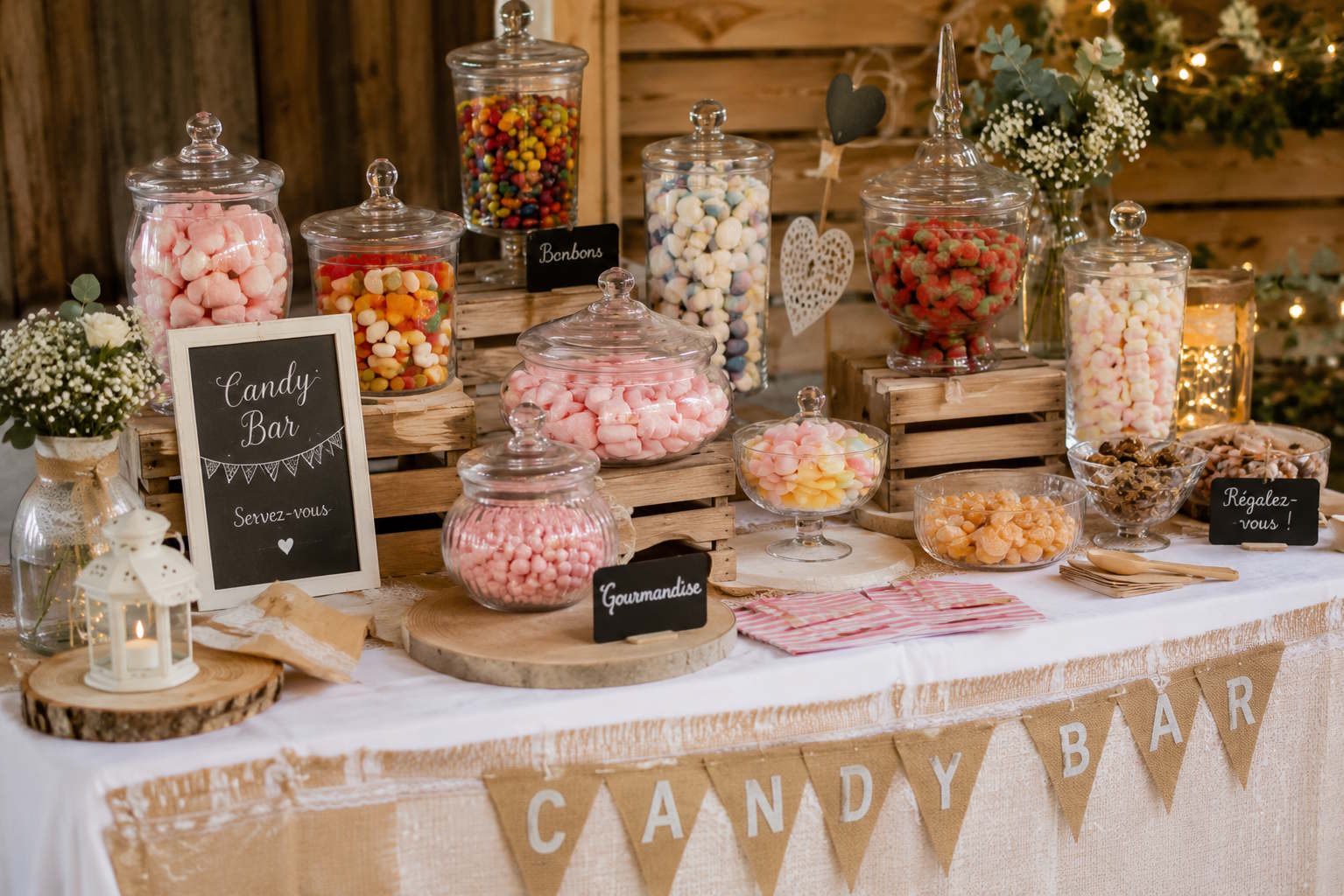 Candy bar et présentoirs